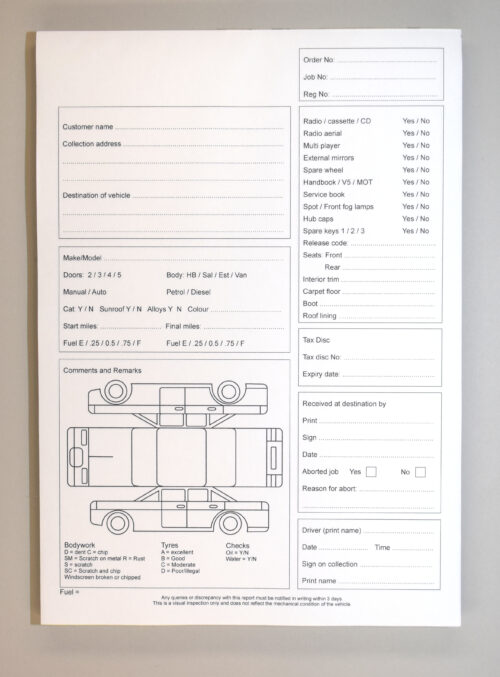 15. Used Vehicle Appraisal Form Pads - Carbonless (NCR)